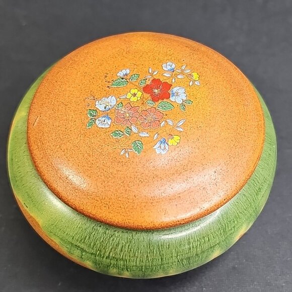 Ceramic Trinket Box With Lid For Jewlery, Coins, Rings, Etc Floral Decor Japan - Picture 2 of 11